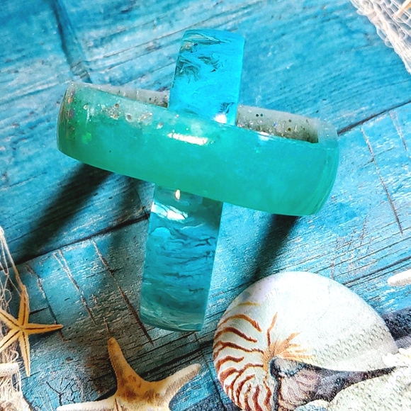 SOLD....Bracelets resin epoxy great to wear on the beach - Picture 12 of 17